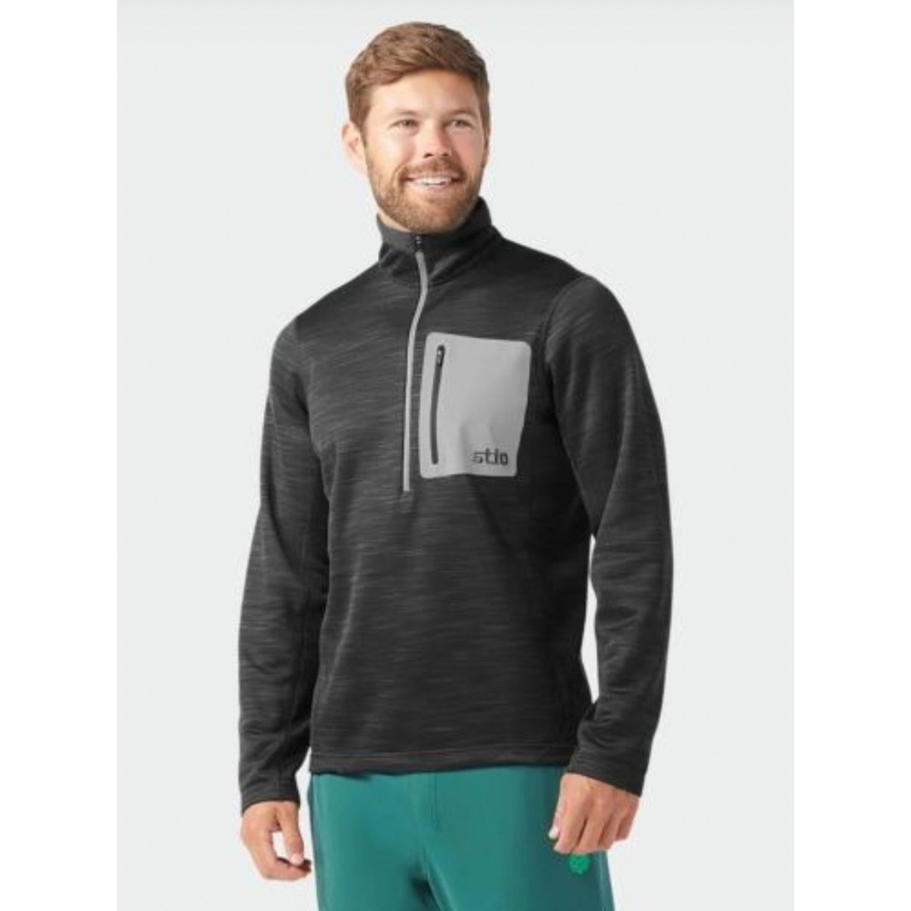 Stio Gannett Peak Half-Zip Fleece Pullover Men's Medium Grey Outdoor Fall Hiking